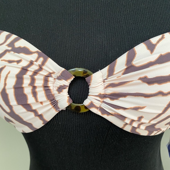 Gianni Bini Blush Animal Print Bikini Top XS - Picture 2 of 4